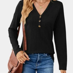 Topjes & Shirts Dames*Damesshirt met lange mouwen - Luchtige Zomereditie