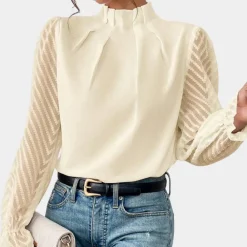 Topjes & Shirts Dames*Damestop met lange mouwen - Luchtige Zomereditie