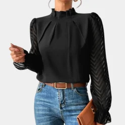 Topjes & Shirts Dames*Damestop met lange mouwen - Luchtige Zomereditie