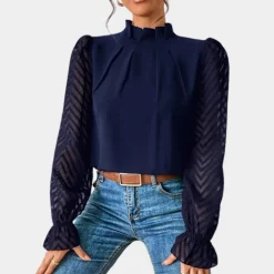 Topjes & Shirts Dames*Damestop met lange mouwen - Luchtige Zomereditie