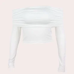 Topjes & Shirts Dames*Damestop met lange mouwen en off-shoulder voor de zomer