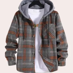 Jassen Heren*DANIEL - Lichte Zomerjas met Capuchon voor Heren Grijs