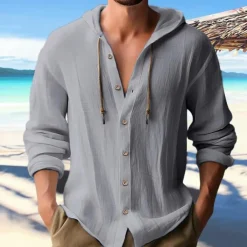 Shirts Heren*Danut - Casual herenhemd met stijlvolle capuchon voor de zomer