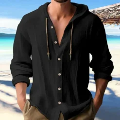 Shirts Heren*Danut - Casual herenhemd met stijlvolle capuchon voor de zomer