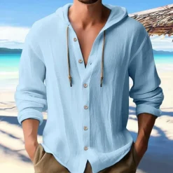 Shirts Heren*Danut - Casual herenhemd met stijlvolle capuchon voor de zomer