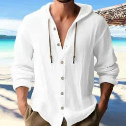 Shirts Heren*Danut - Casual herenhemd met stijlvolle capuchon voor de zomer