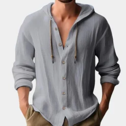 Shirts Heren*Danut - Casual herenhemd met stijlvolle capuchon voor de zomer