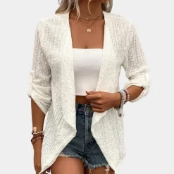 Blazers & Blouses Dames*Dax - Ademende zomer blazer voor dames - Perfect voor Lente en Zomer Wit