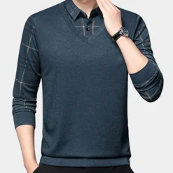 Shirts Heren*DELFIN - Klassiek Zomer T Shirt voor Heren Blauw