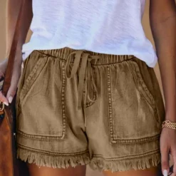 Broeken & Rokken Dames*Delfine - Moeiteloze zomerstijl damesshort met steekzakken