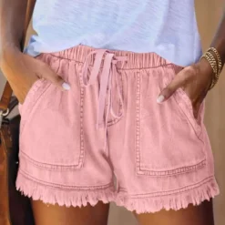 Broeken & Rokken Dames*Delfine - Moeiteloze zomerstijl damesshort met steekzakken