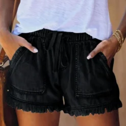 Broeken & Rokken Dames*Delfine - Moeiteloze zomerstijl damesshort met steekzakken