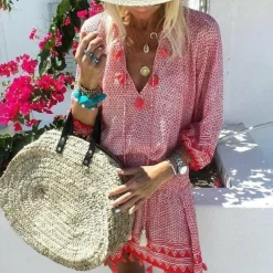 Jurken & Jumpsuits Dames*DELILAH - Stijlvolle casual zomerjurk Rood