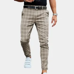 Broeken Heren*Delmore - Luchtige geruite herenbroek voor de zomer