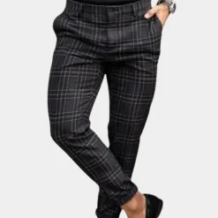 Broeken Heren*Delmore - Luchtige geruite herenbroek voor de zomer