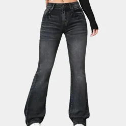 Broeken & Rokken Dames*Delphine - Luchtige uitlopende damesbroek met hoge taille voor de zomer