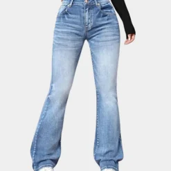 Broeken & Rokken Dames*Delphine - Luchtige uitlopende damesbroek met hoge taille voor de zomer