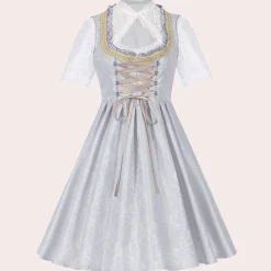 Jurken & Jumpsuits Dames*Demetra - Zomerse Oktoberfest Jurk voor Dames Grijs