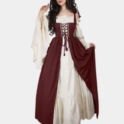 Jurken & Jumpsuits Dames*Dimitra - Vintage Geïnspireerde Zomerse Oktoberfest Maxi Jurk