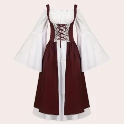 Jurken & Jumpsuits Dames*Dimitra - Vintage Geïnspireerde Zomerse Oktoberfest Maxi Jurk