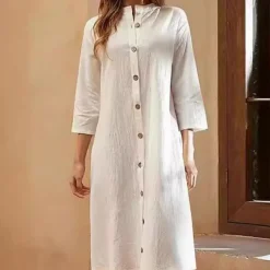 Jurken & Jumpsuits Dames*Doina - Stijlvolle lange damesjurk voor de zomer Wit