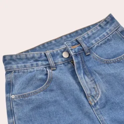 Broeken & Rokken Dames*Dora - Casual Dames High Waist Zomerse Korte Broek Blauw