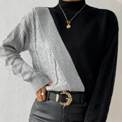 Truien & Vesten Dames*Dorottya - Trendy asymmetrische damestrui voor de zomer Grijs