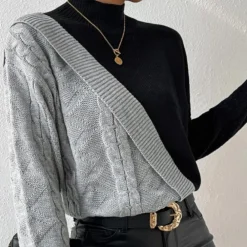 Truien & Vesten Dames*Dorottya - Trendy asymmetrische damestrui voor de zomer Grijs