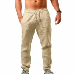 Broeken Heren*Drake - Luchtige zomer linnen broek voor heren