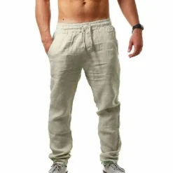 Broeken Heren*Drake - Luchtige zomer linnen broek voor heren