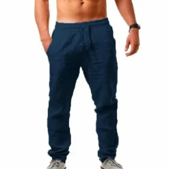 Broeken Heren*Drake - Luchtige zomer linnen broek voor heren