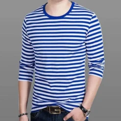 Shirts Heren*Dusan - Modern Herenoverhemd met lange mouwen en strepen voor de Zomer