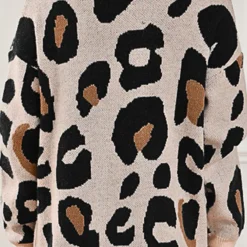 Truien & Vesten Dames*EDELINA - Zomers dames vest met luipaardprint Bruin