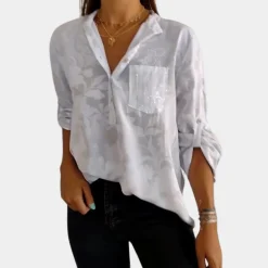 Blazers & Blouses Dames*Edith - Zomerse blouse met verstelbare mouwen voor dames