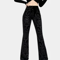 Broeken & Rokken Dames*Edna - Elegante uitlopende damesbroek voor de zomer Zwart