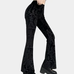 Broeken & Rokken Dames*Edna - Elegante uitlopende damesbroek voor de zomer Zwart