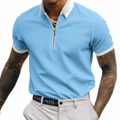 Shirts Heren*Edvard - Elegant Half Rits Poloshirt voor heren - Zomerse Stijl