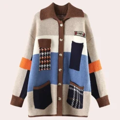 Jassen Dames*Edwina - Stijlvolle gebreide oversized damesjas voor de zomer