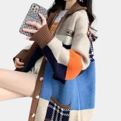 Jassen Dames*Edwina - Stijlvolle gebreide oversized damesjas voor de zomer