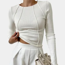 Truien & Vesten Dames*Eenvoudige damestop met lange mouwen voor de zomer