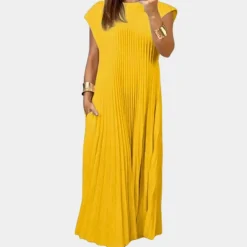 Jurken & Jumpsuits Dames*Eenvoudige zomer plooijurk voor vrouwen