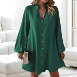 Jurken & Jumpsuits Dames*Effen en ruimvallende zomerjurk voor dames