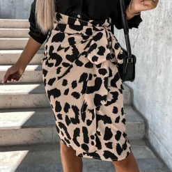 Broeken & Rokken Dames*EHLEYR - Zomerse rok met print Luipaard