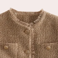 Jassen Dames*Elegant damesjack voor de zomer Khaki