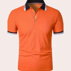 Shirts Heren*Elegant herenpoloshirt voor de zomer Oranje