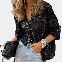 Jassen Dames*Elegant paillettenjasje voor dames - Perfect voor de Zomerfeesten