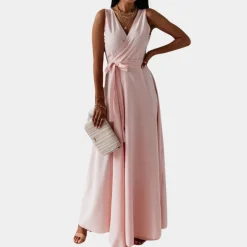 Jurken & Jumpsuits Dames*Elegante dames maxi-jurk met v-hals voor de zomer