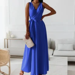 Jurken & Jumpsuits Dames*Elegante dames maxi-jurk met v-hals voor de zomer