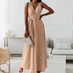 Jurken & Jumpsuits Dames*Elegante dames maxi-jurk met v-hals voor de zomer