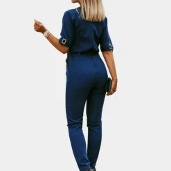 Jurken & Jumpsuits Dames*Elegante damesjumpsuit met v-hals voor de zomer